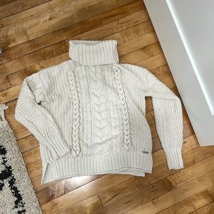Abercrombie Cream Cable Turtleneck Sweater